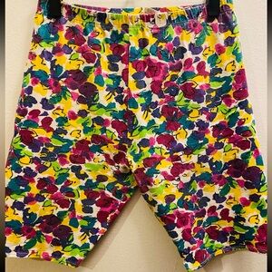 Athletic Yellow and Purple Patterned Shorts